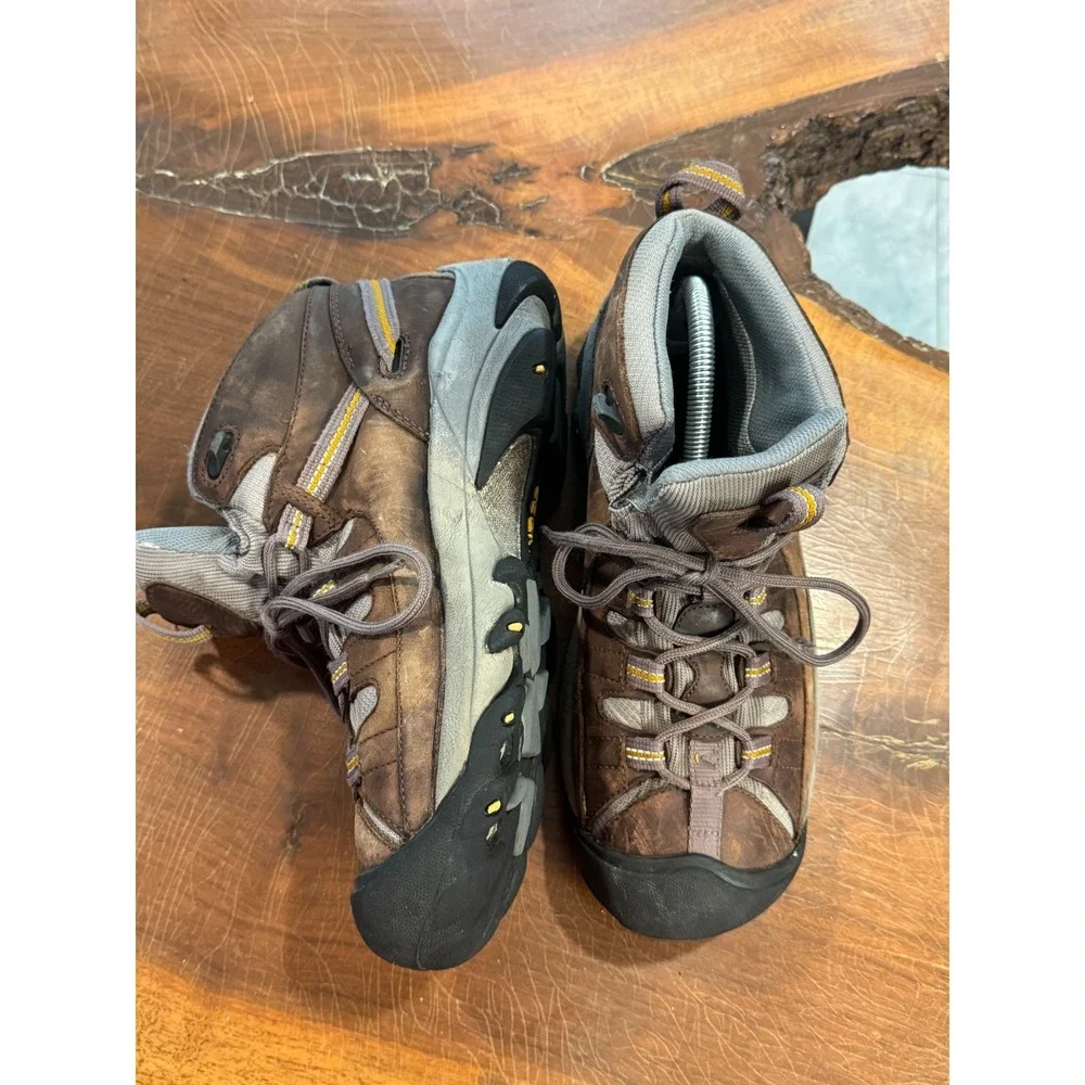 KEEN Waterproof Hiking Boots Brown Gray Leather Women's 11‎